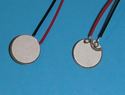 Picture of PZT Ceramic Disc  10x0.4mm R 5 MHz Wire Leads